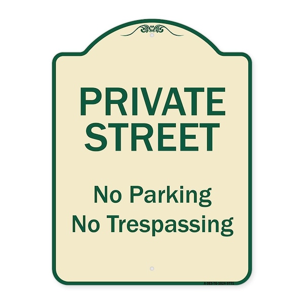 Designer Series-Private Street No Parking Or Trespassing, 24" x 18", TG-1824-9771